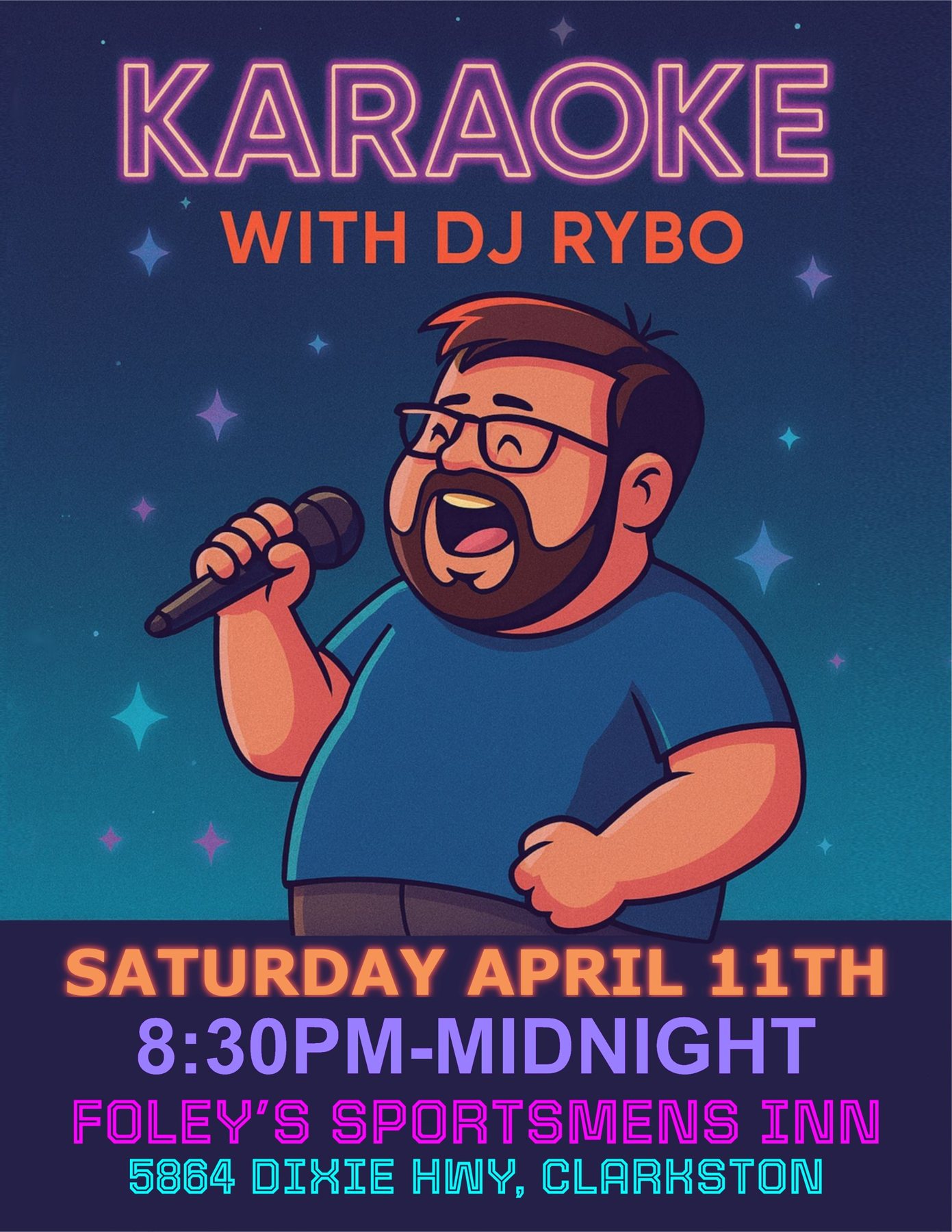 Karaoke with DJ Rybo flyer